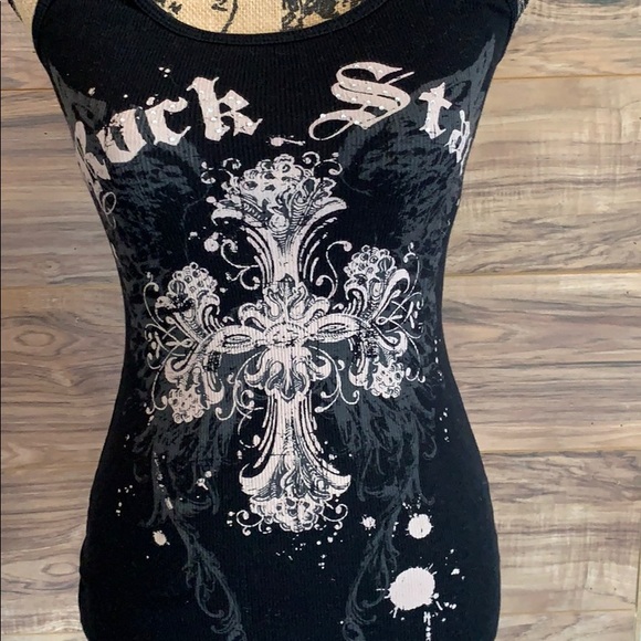 Pop in jay rock star black graphic tank top - Picture 2 of 5